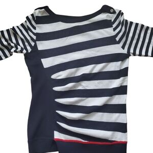 Karen Millen Black and White Stripe Sweater